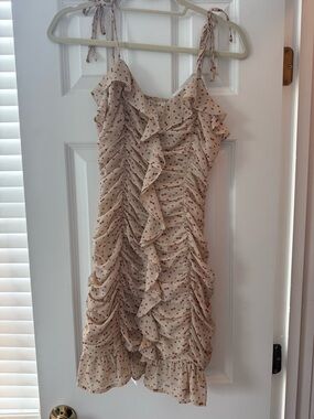 Storia Cream Mini Dress with Red Floral Print